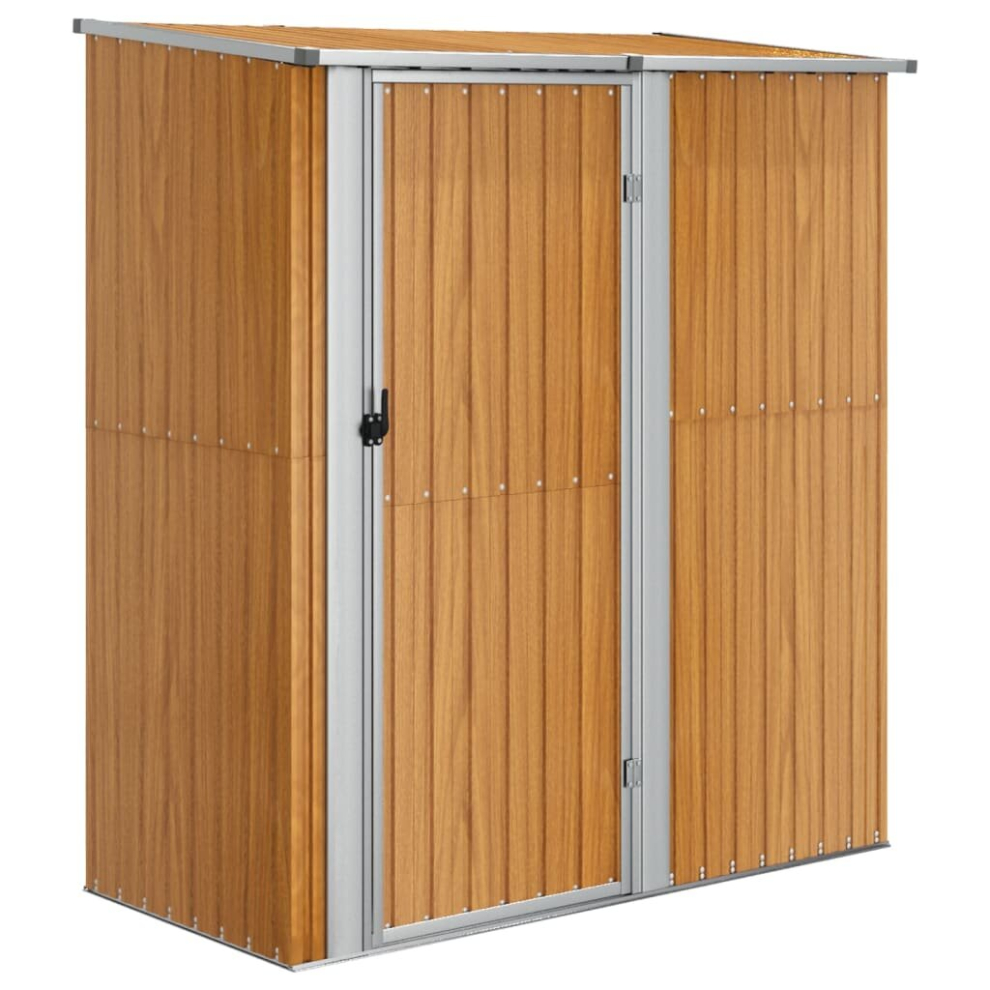 vidaXL Garden Shed Outdoor Storage Shed House Galvanised Steel Wooden Look