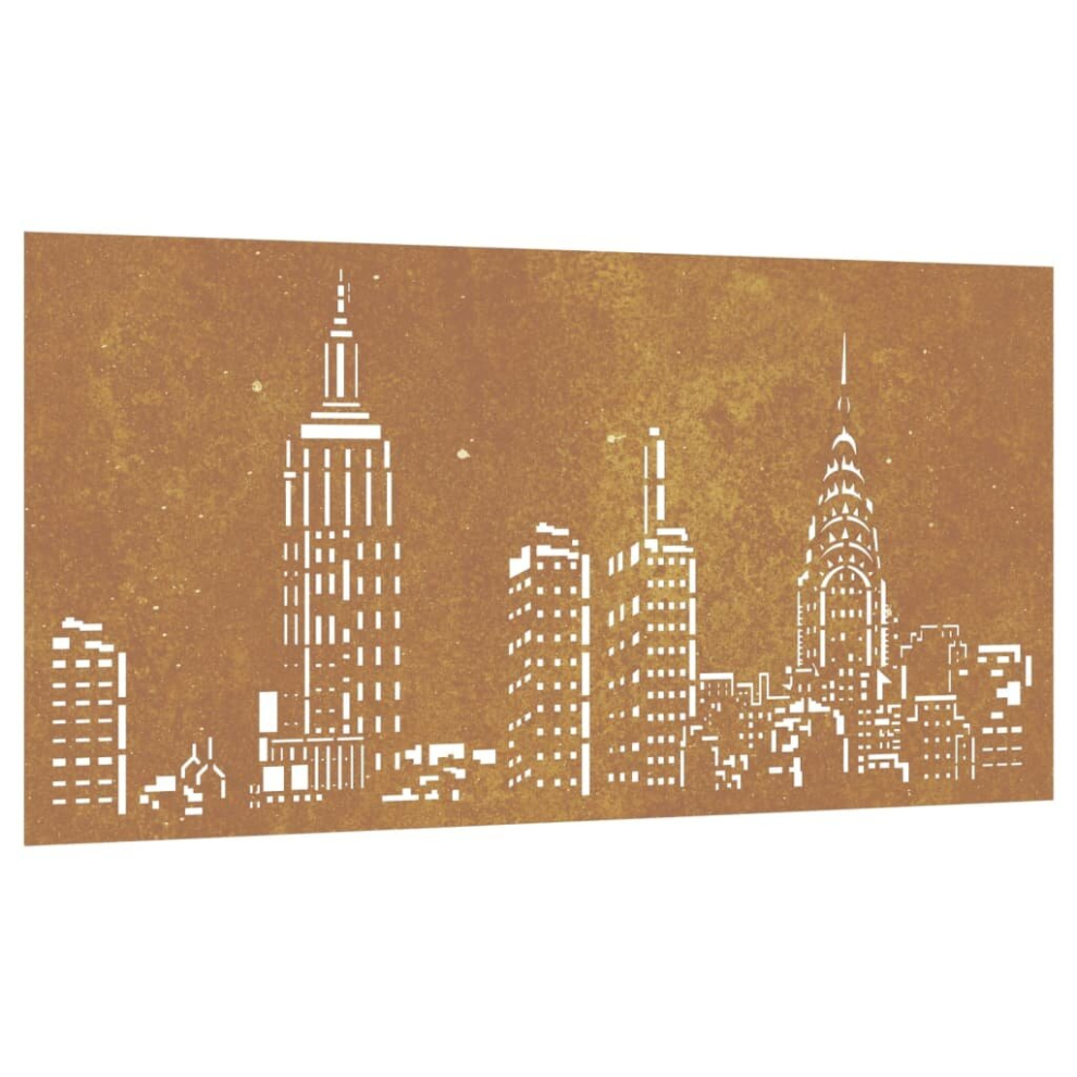 vidaXL Garden Wall Decoration Wall Art Wall Decor Corten Steel Skyline Design