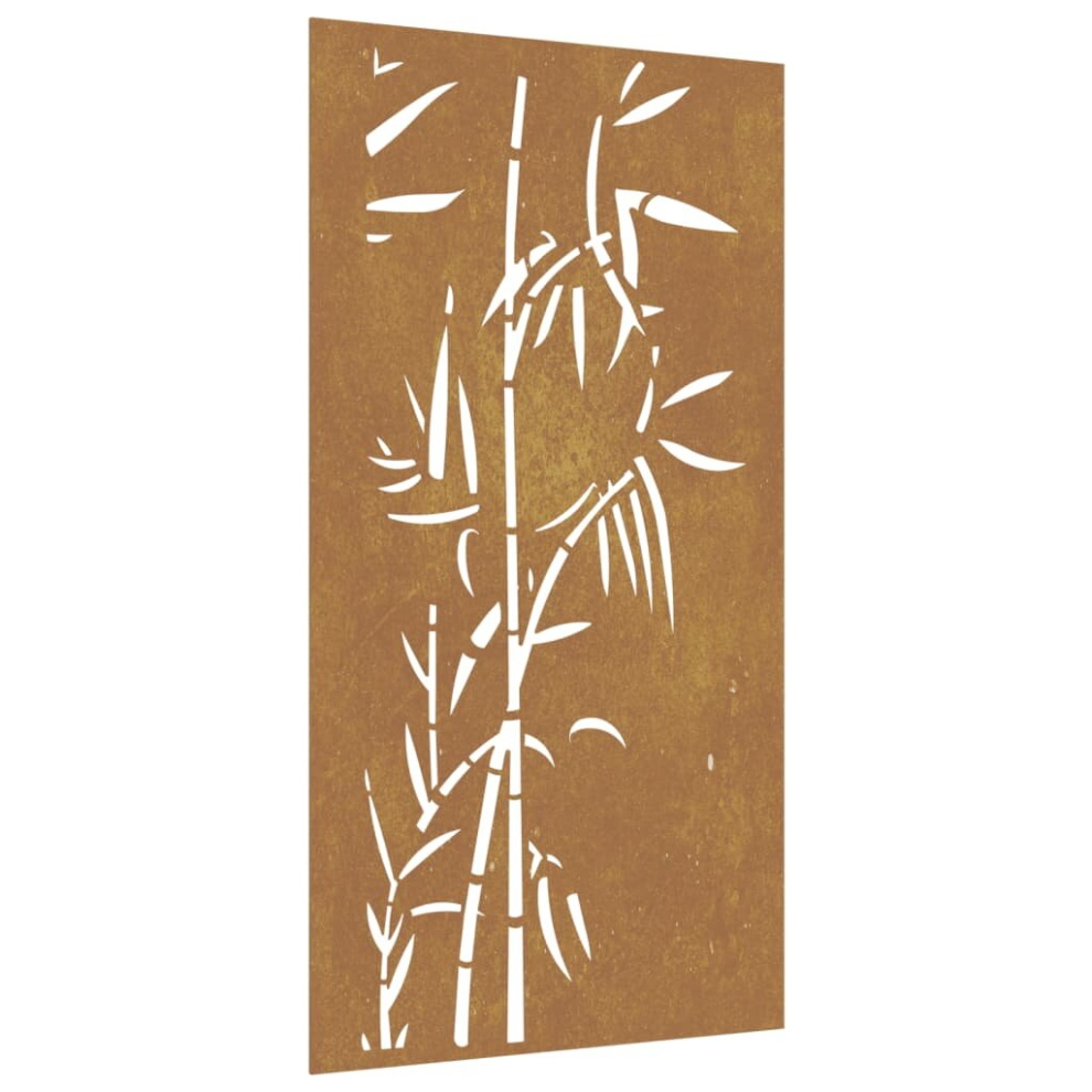 vidaXL Garden Wall Decoration Wall Art Wall Decor Corten Steel Bamboo Design