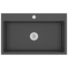 vidaXL Handmade Kitchen Sink Black Stainless Steel Plumbing Fixture Basin