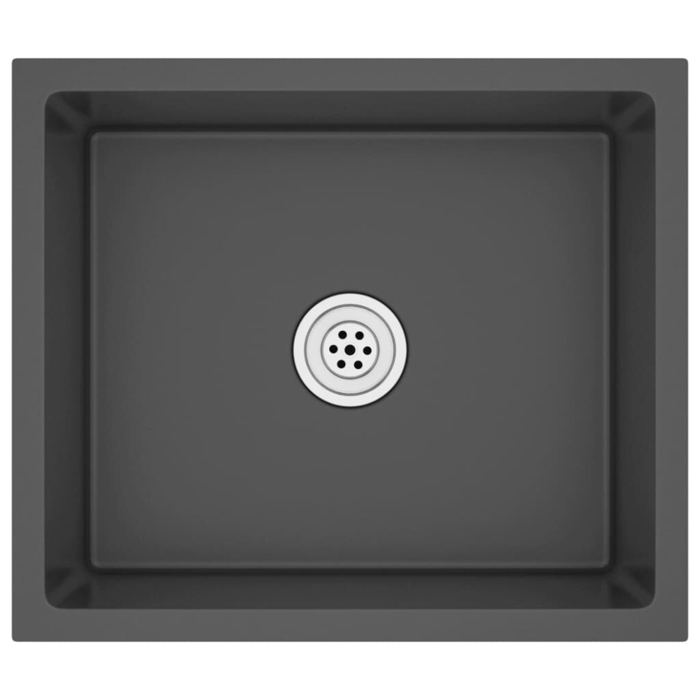 Vidaxl Handmade Kitchen Sink Black Stainless Steel Plumbing Utility Basin 8720286179031