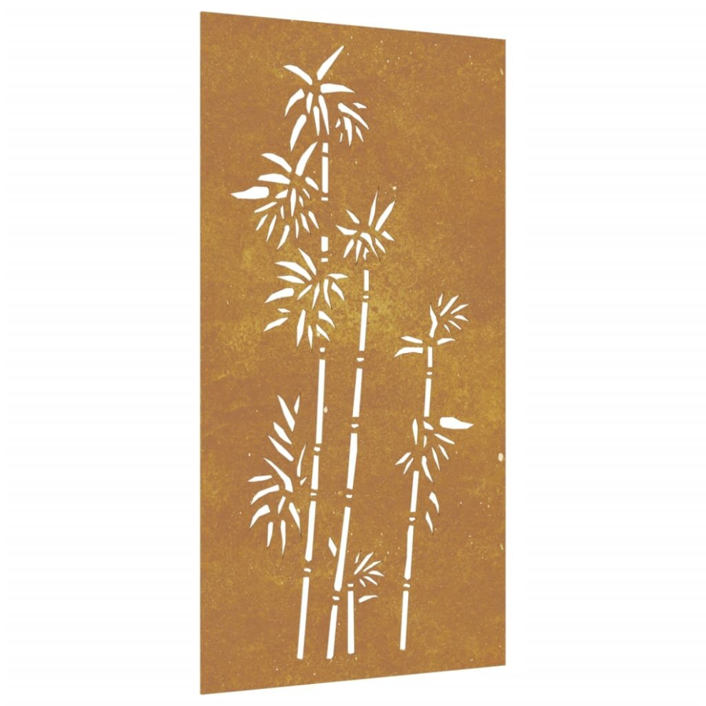 vidaXL Garden Wall Decoration Wall Art Wall Decor Corten Steel Bamboo Design