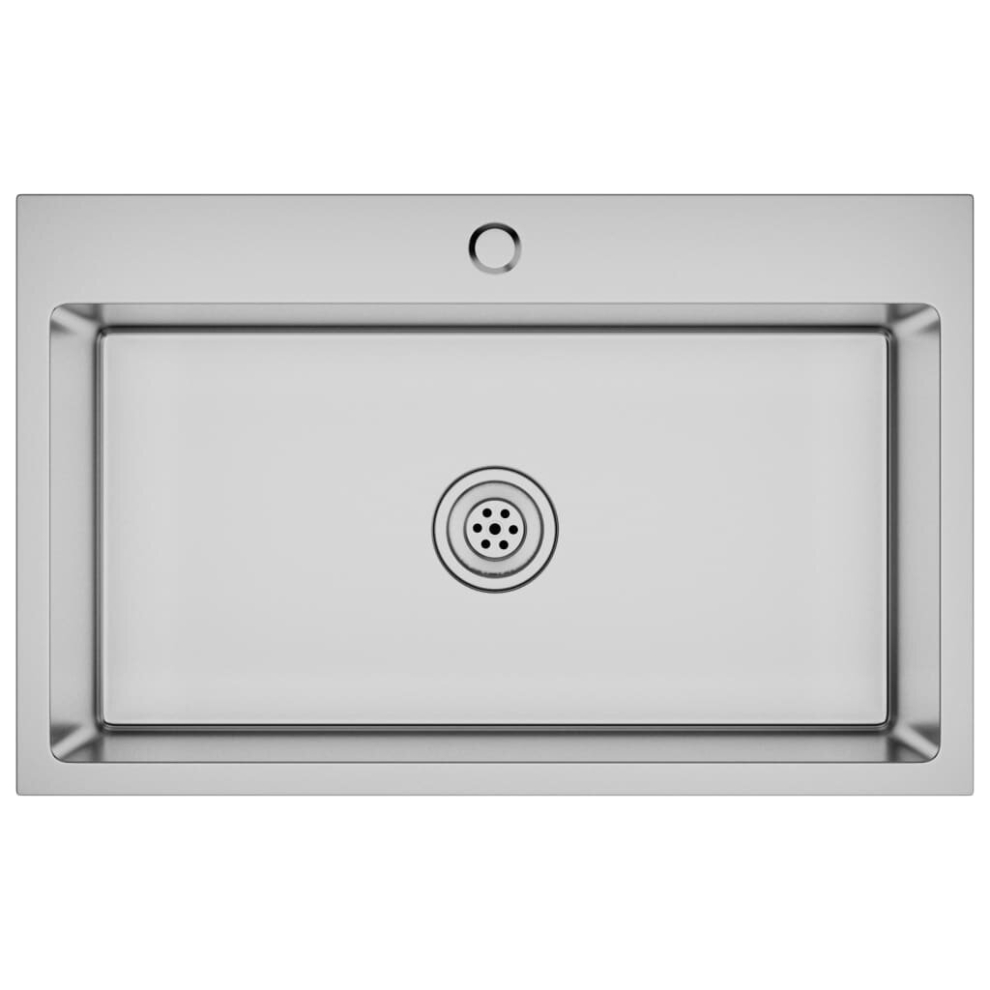 Vidaxl Handmade Kitchen Sink Stainless Steel Plumbing Fixture Utility Basin