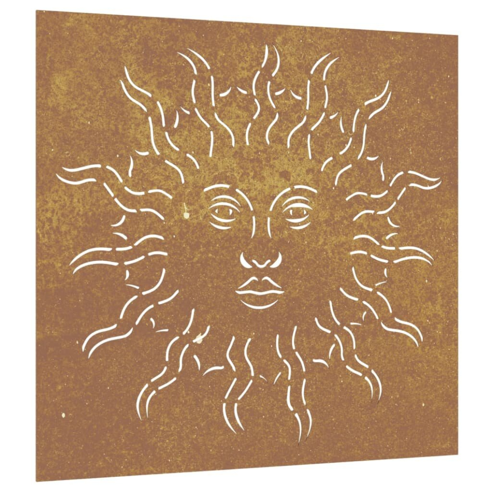 vidaXL Garden Wall Decoration Wall Art Wall Decor Corten Steel Sun Design