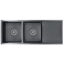 vidaXL Handmade Kitchen Sink Black Stainless Steel Under-mount Kitchen Basin