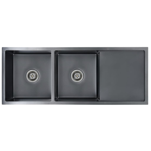 vidaXL Handmade Kitchen Sink Black Stainless Steel Under-mount Kitchen Basin