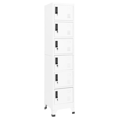 VidaXL vidaXL Locker Cabinet White 40 cm Steel Storage Home Office Cabinet Furniture