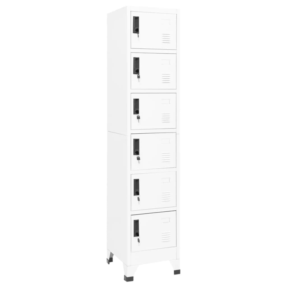 Vidaxl White Locker Cabinet 40 Cm Steel Storage Home Office Cabinet Furniture