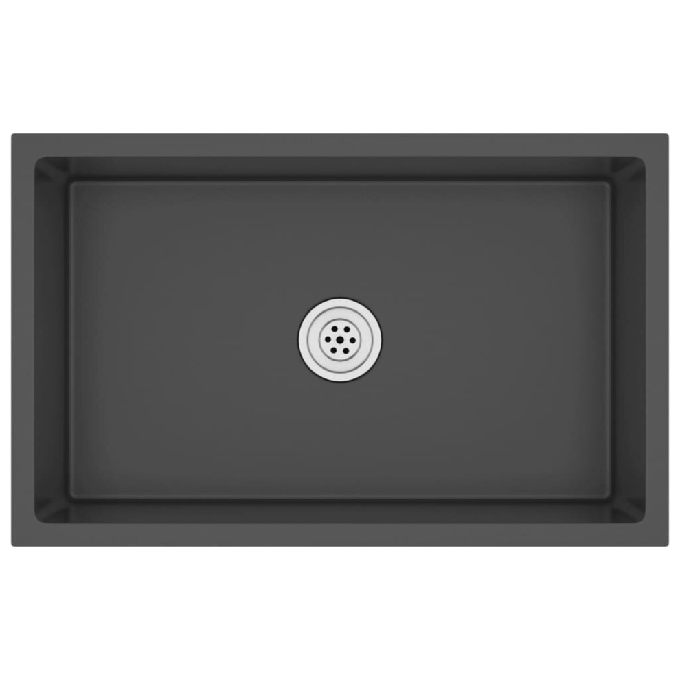 Vidaxl Handmade Kitchen Sink Black Stainless Steel Plumbing Utility Basin