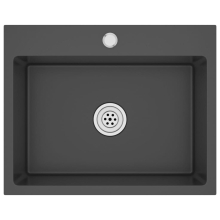 vidaXL Handmade Kitchen Sink Black Stainless Steel Plumbing Fixture Basin