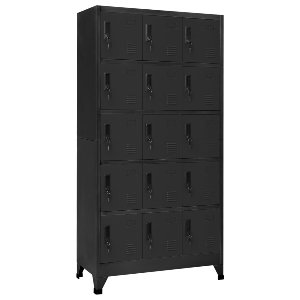 Vidaxl Locker Cabinet Anthracite Steel Office Storage Filing Cabinet Locker
