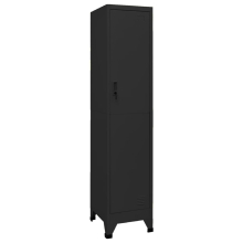 vidaXL Locker Cabinet Black 45 cm Steel Storage Home Office Cabinet Furniture