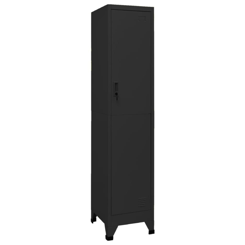 Vidaxl Locker Cabinet Black 45 Cm Steel Storage Home Office Cabinet Furniture