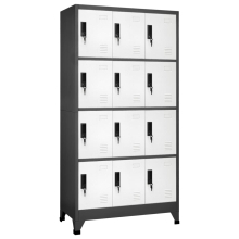 vidaXL Locker Cabinet Anthracite and White Steel Office Storage Cabinet Locker
