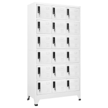 vidaXL Locker Cabinet White Steel Office Storage Filling Cabinet Furniture