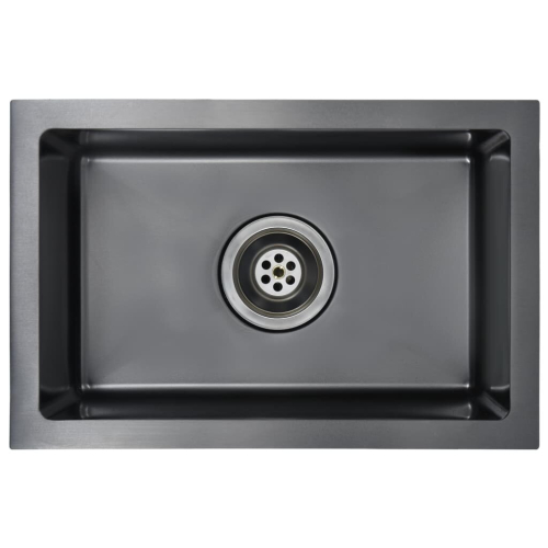 VidaXL vidaXL Handmade Kitchen Sink Black Stainless Steel Under-mount Kitchen Basin