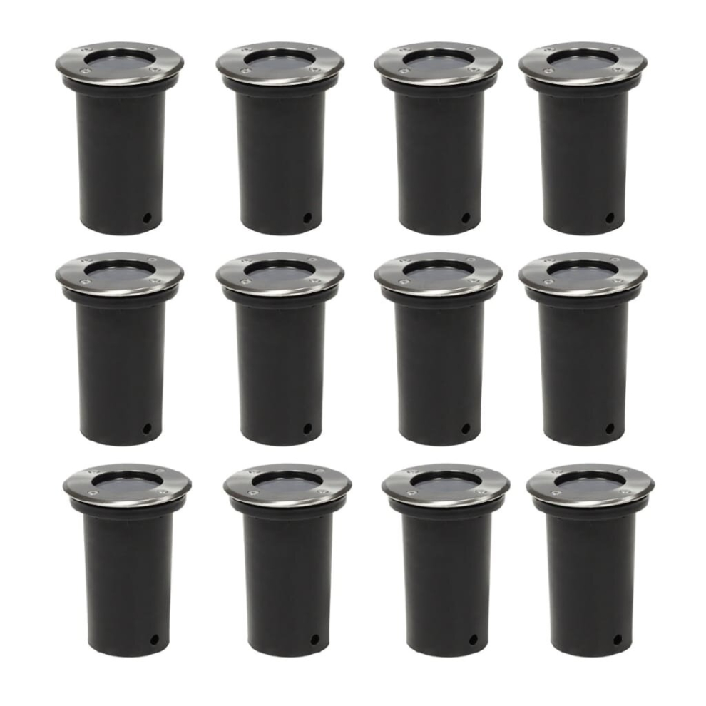 vidaXL Outdoor Ground Lights LED Underground Light Pathway Lights 12 pcs Round