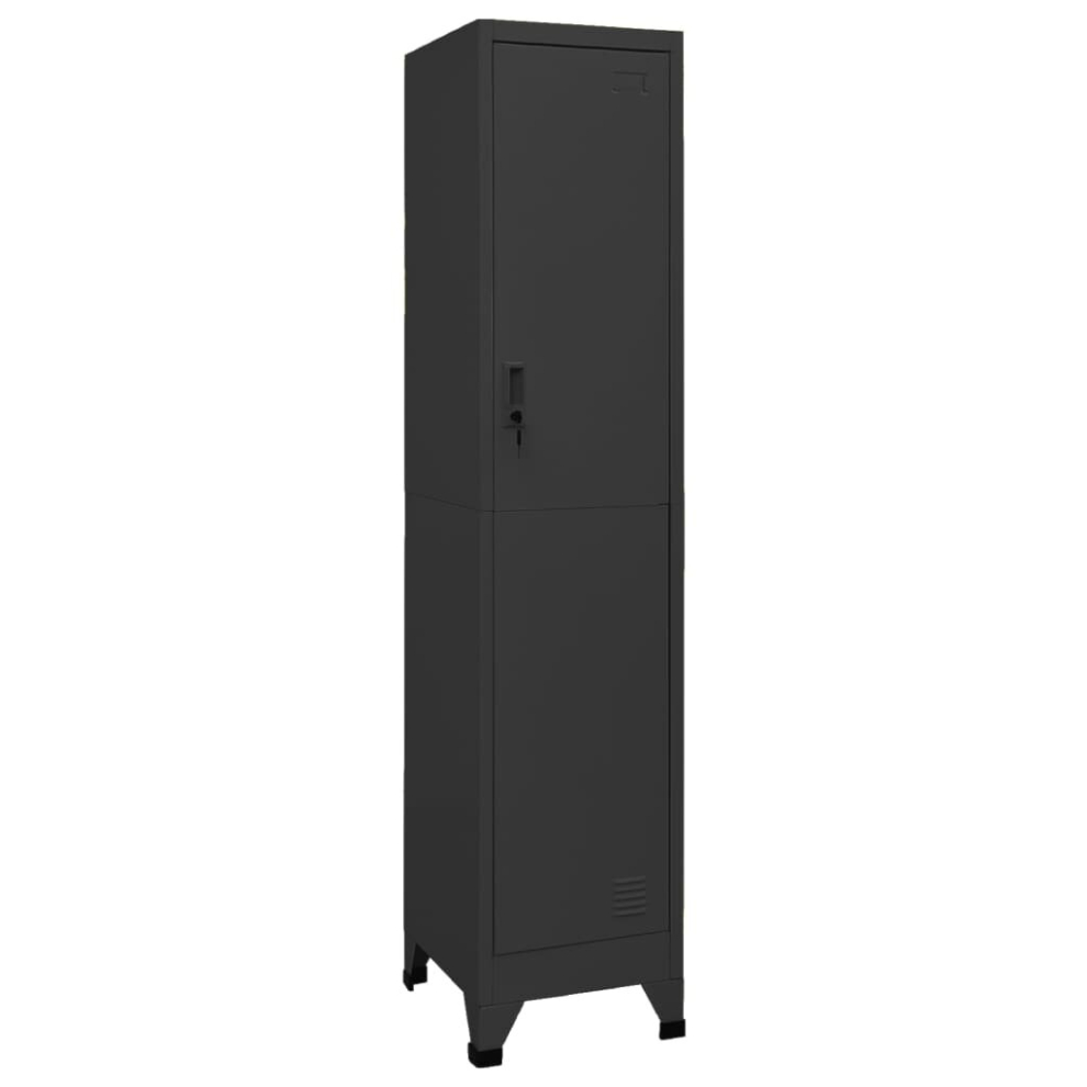 vidaXL Locker Cabinet Anthracite 45 cm Steel Storage Office Cabinet Furniture