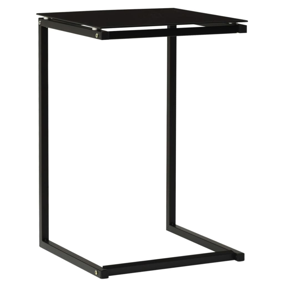 Vidaxl Side Table Tempered Glass End Accent Couch Living Room Sofa Desk Black