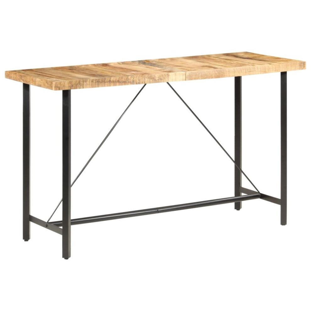 vidaXL Rough Mango Wood Bar Table Dinner Table Dining Room Kitchen Furniture