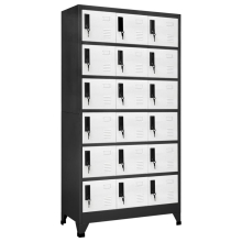 vidaXL Locker Cabinet Anthracite and White Steel Storage Cabinet Furniture