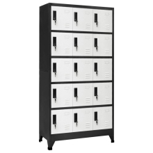 vidaXL Locker Cabinet Anthracite and White Steel Office Storage Cabinet Locker