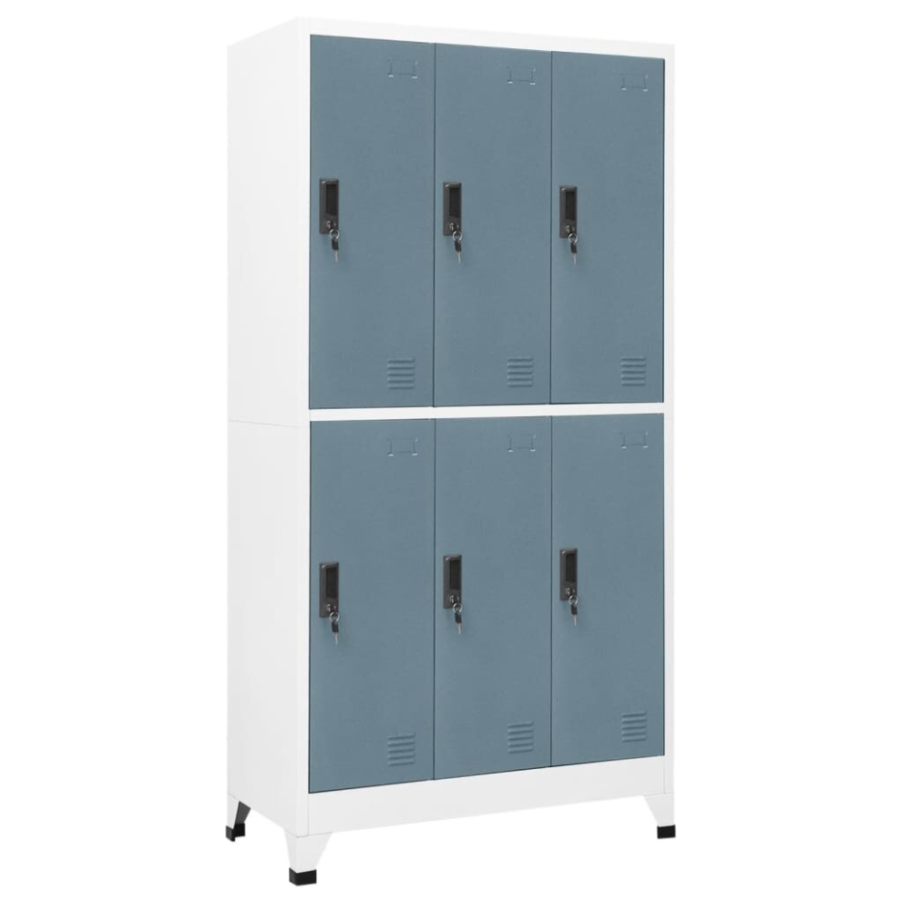 Vidaxl Locker Cabinet Light Grey And Dark Grey Steel Office Storage Locker