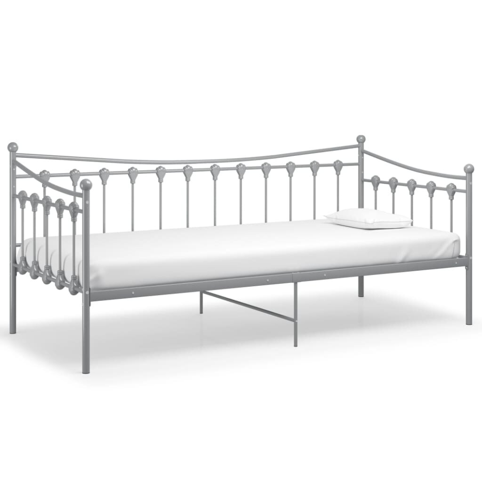 vidaXL Sofa Bed Frame Grey Metal Occasional Sleepover Guest Rest Living Room