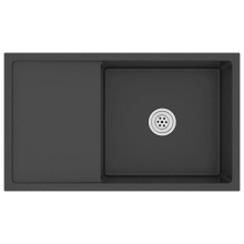 vidaXL Handmade Kitchen Sink Black Stainless Steel Plumbing Utility Basin