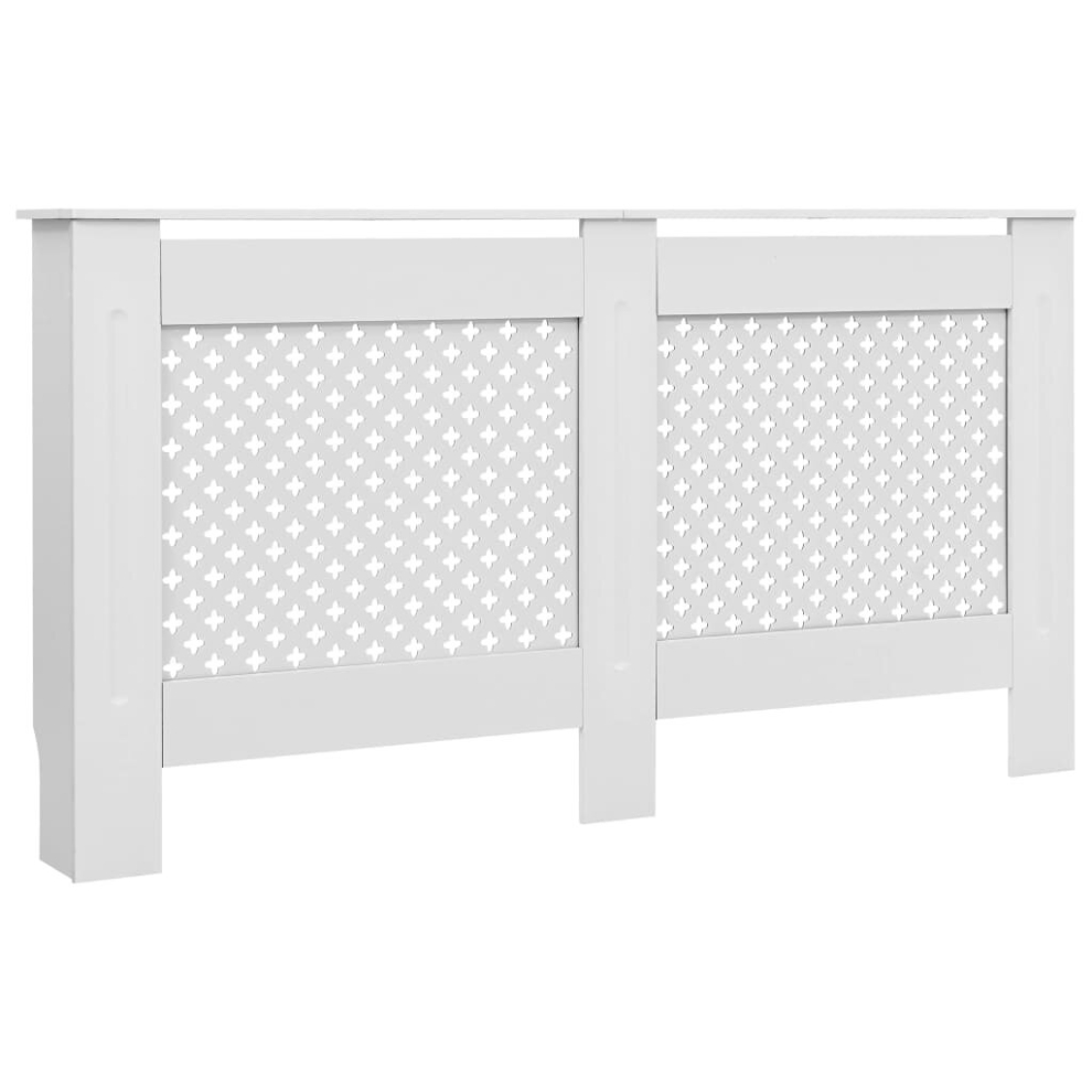 vidaXL Radiator Cover White MDF with a Matte Finish Heating Radiator Cover