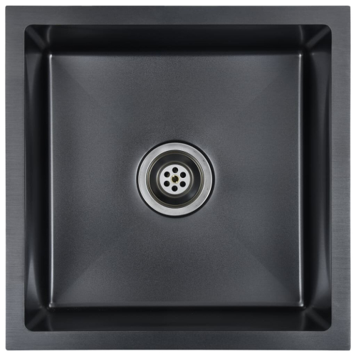 VidaXL vidaXL Handmade Kitchen Sink Black Stainless Steel Under-mount Kitchen Basin