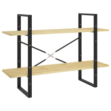 vidaXL Solid Pine Wood 2-Tier Book Cabinet Organiser Bookcase Storage Rack