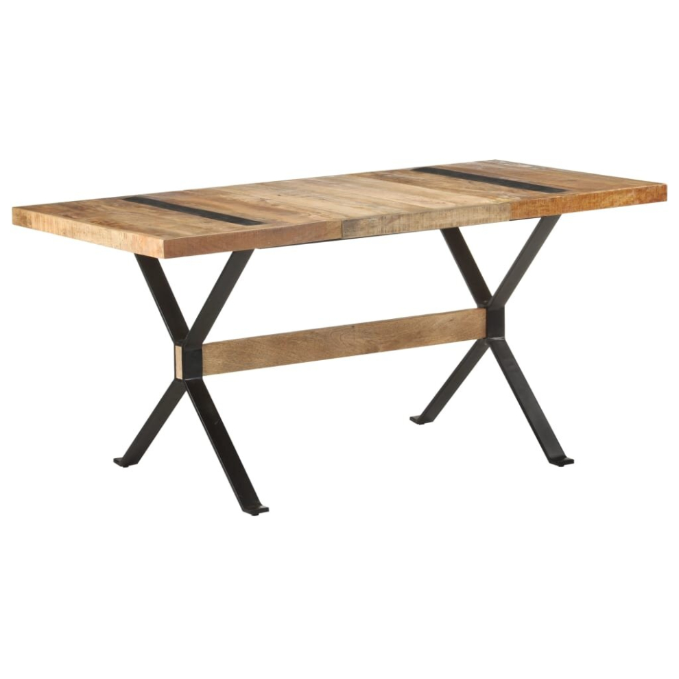 Vidaxl Rough Mango Wood Dining Table Wooden Kitchen Dinner Desk Furniture
