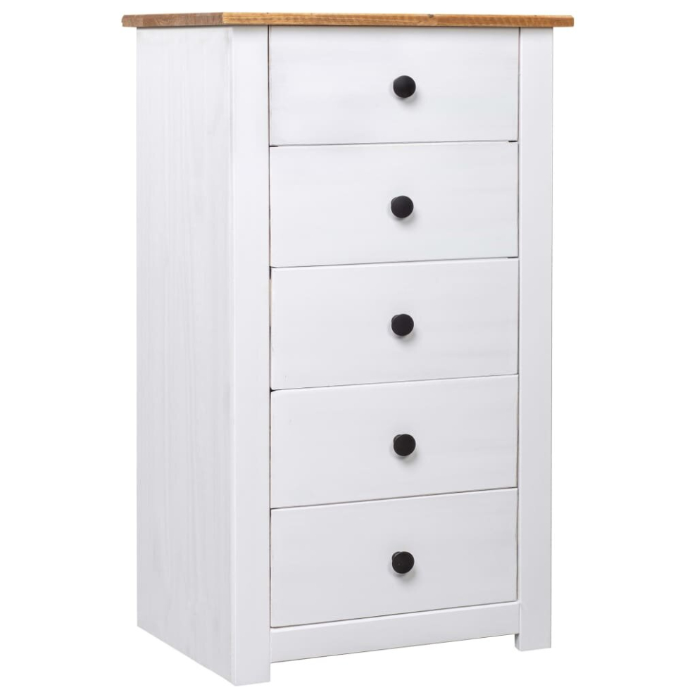 vidaXL Sideboard White Pine Panama Range Drawer Cabinet Bedside Nightstand