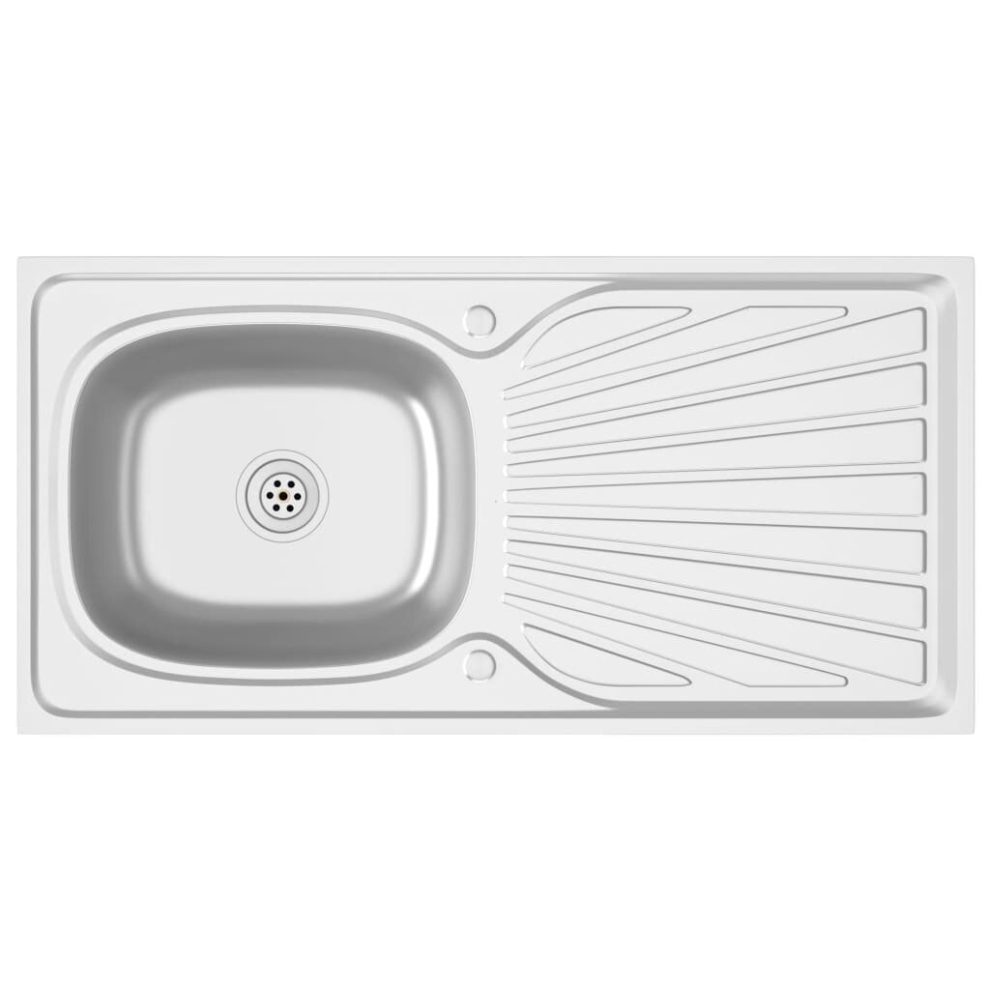 vidaXL Kitchen Sink with Drainer Set Silver 1000x500x155 mm Stainless Steel