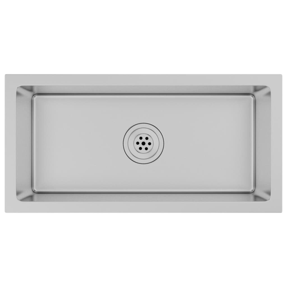 Vidaxl Handmade Kitchen Sink Stainless Steel Plumbing Utility Waste Basin