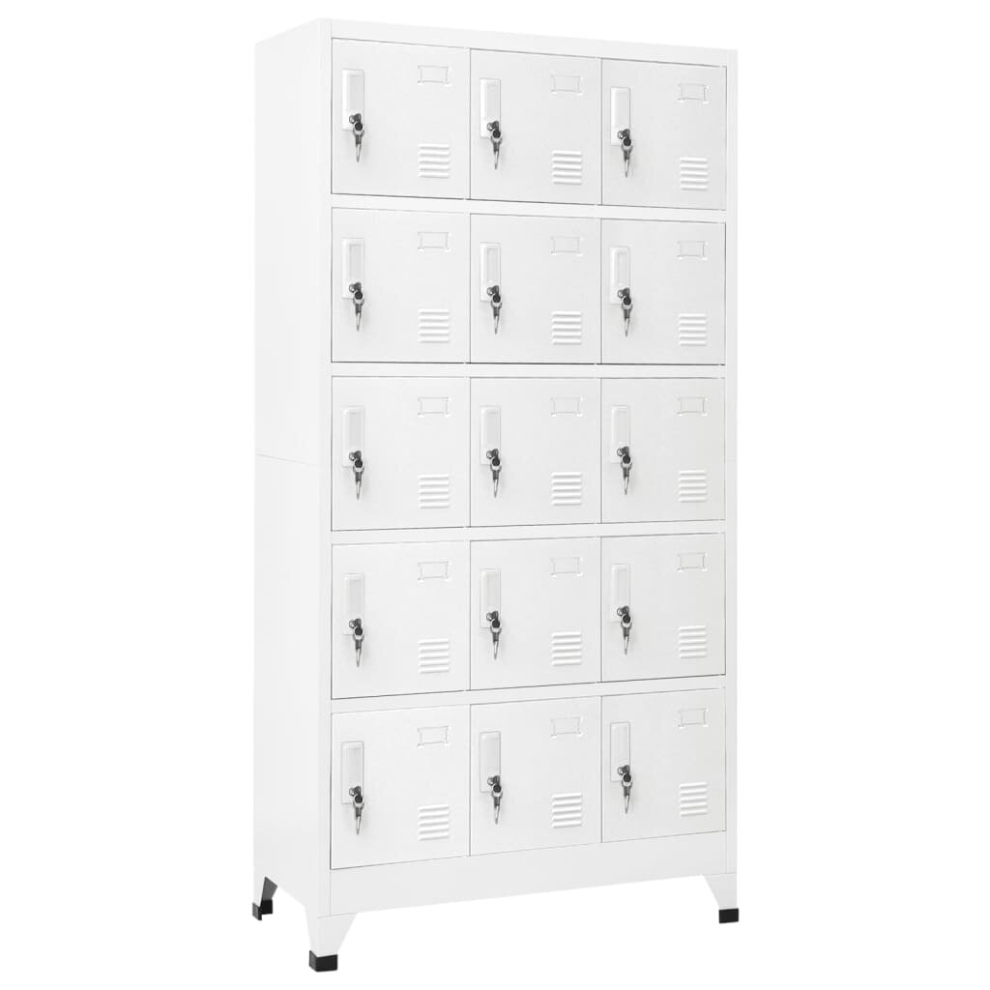 vidaXL Locker Cabinet Light Grey Steel Office Indoor Storage Filing Cabinet