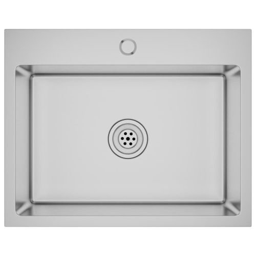 vidaXL Handmade Kitchen Sink Stainless Steel Plumbing Fixture Utility Basin
