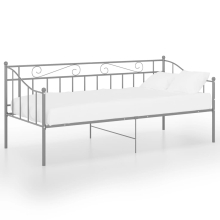 vidaXL Sofa Bed Frame Grey Metal Sleepover Occasional Guest Rest Living Room