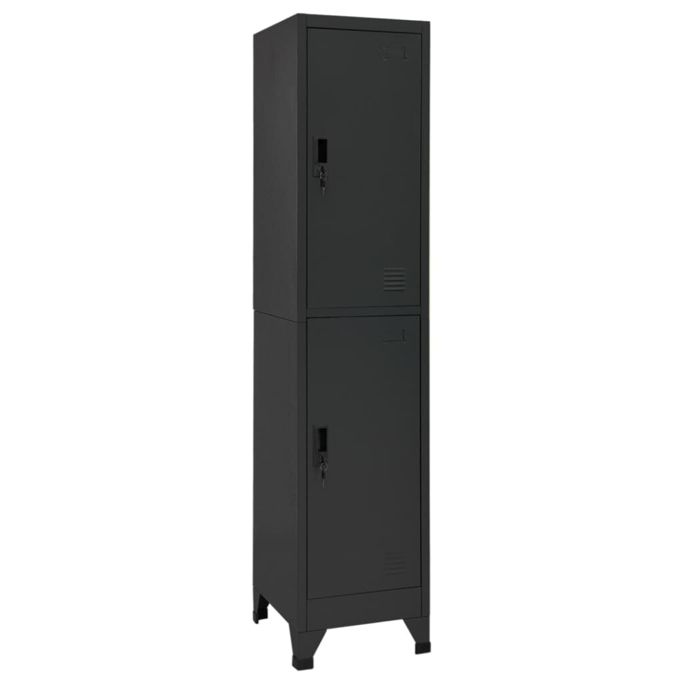 vidaXL Locker Cabinet Anthracite 45 cm Steel Storage Office Cabinet Furniture