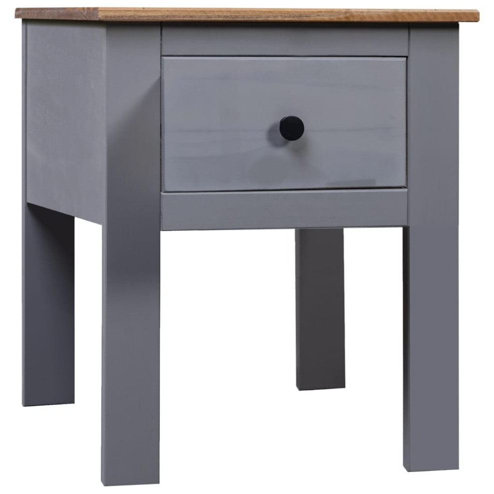 vidaXL Solid Wood Pine Bedside Cabinet Panama Range Grey Bedroom Cabinet Table