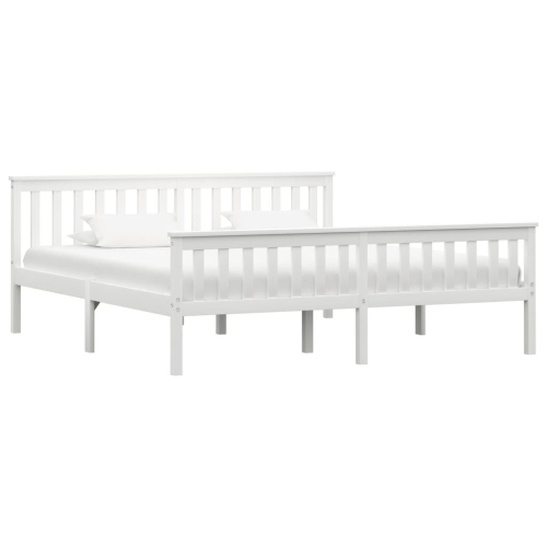 VidaXL vidaXL Bed Frame Bed Base Bedstead White Solid Pinewood 180x200 cm Super King