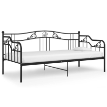 vidaXL Sofa Bed Frame Black Metal for Day Sleeping Sleepover Guest Resting