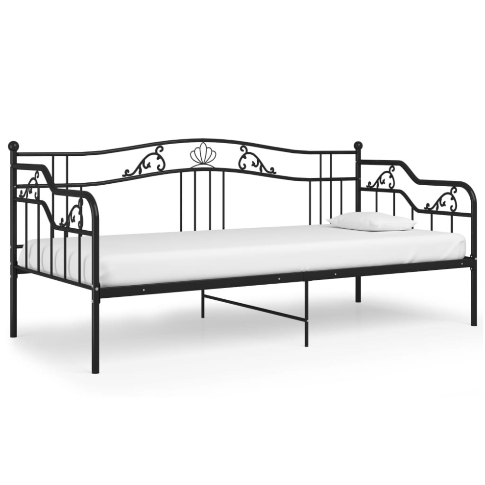 Vidaxl Sofa Bed Frame Black Metal For Day Sleeping Sleepover Guest Resting