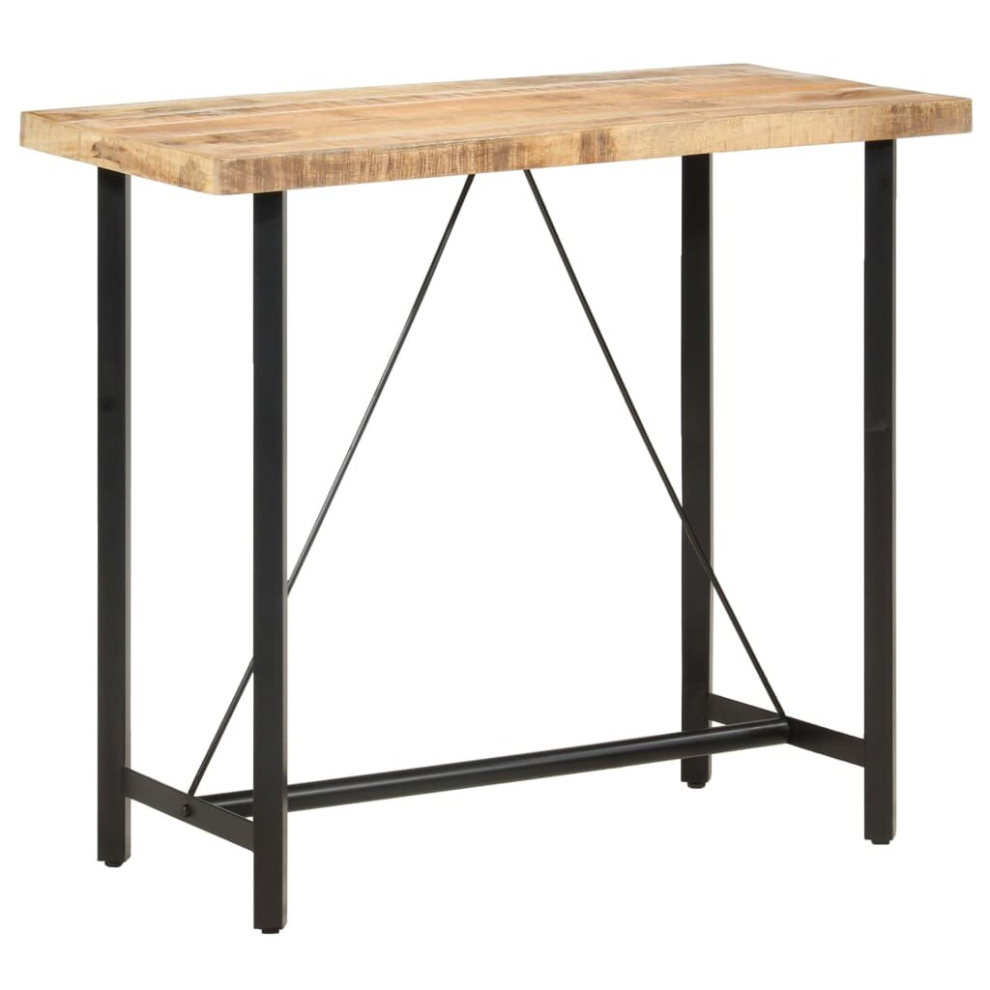 Vidaxl Rough Mango Wood Bar Table Kitchen Dinner Table Dining Room Furniture