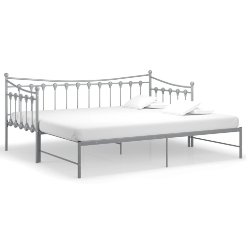 VidaXL vidaXL Pull-out Sofa Bed Frame Grey Metal for Day Sleeping Guest Sleepover