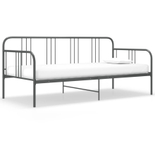 vidaXL Sofa Bed Frame Grey Metal 90x200 cm Bedroom Day Bed Base Bedstead Sofa