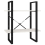 VidaXL vidaXL Solid Pine Wood 2-Tier Book Cabinet White Office Storage Rack Bookcase 1