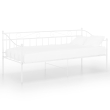 vidaXL Sofa Bed Frame White Metal Sleepover Occasional Guest Rest Living Room