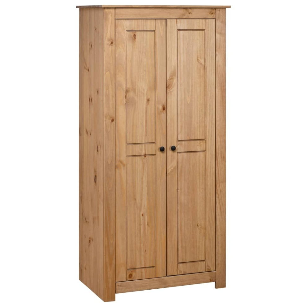 vidaXL Solid Pine Panama Range Wardrobe Bedroom Clothes Organiser Cabinet